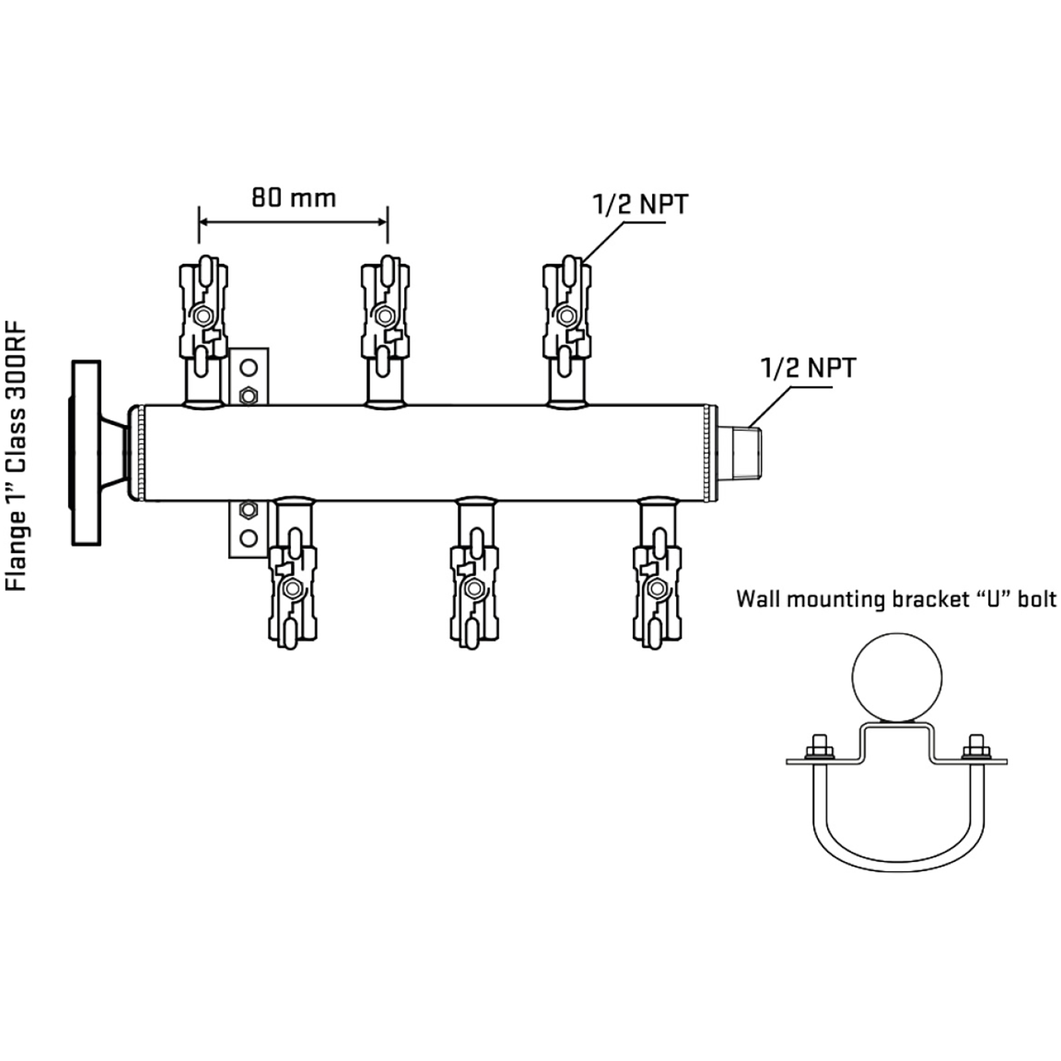 M5F1A010231 Manifolds Stainless Steel Double Sided