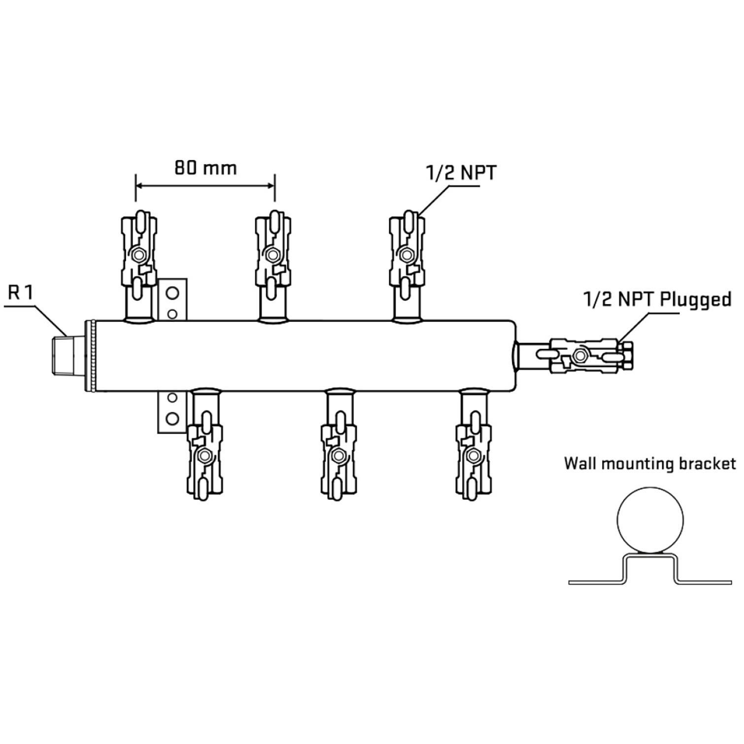 M5F1A010512 Manifolds Stainless Steel Double Sided
