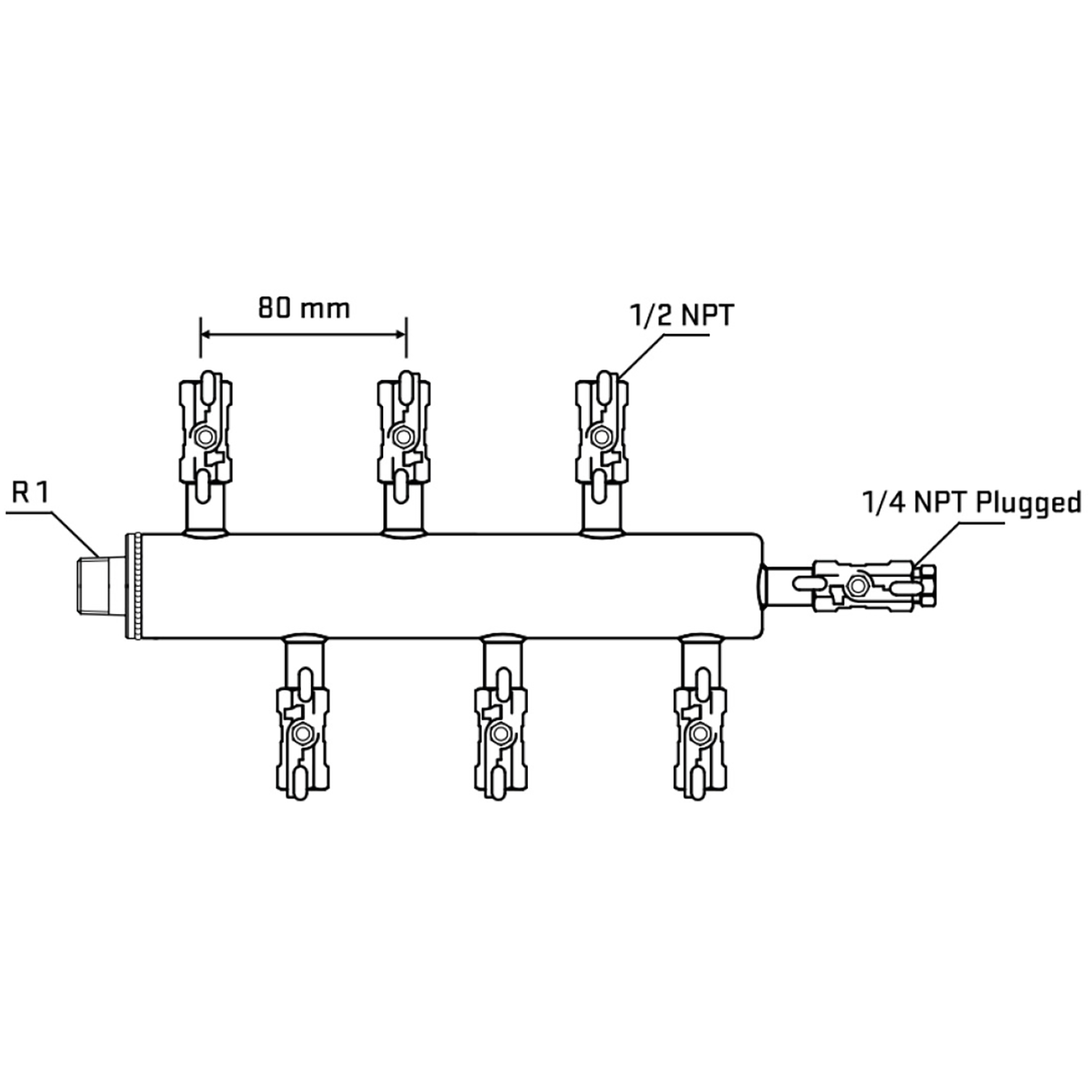 M5F1A010520 Manifolds Stainless Steel Double Sided