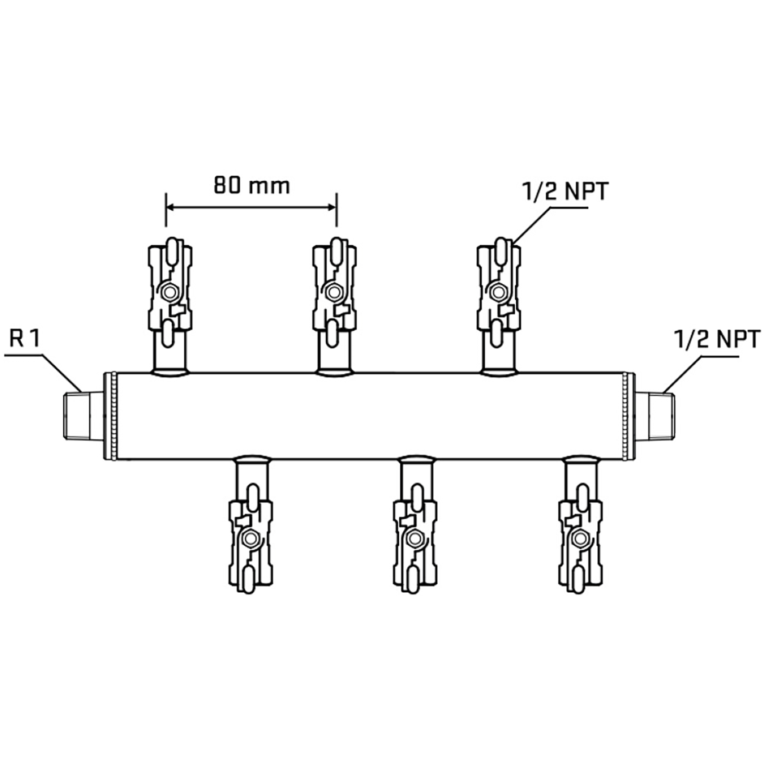 M5F1A010530 Manifolds Stainless Steel Double Sided