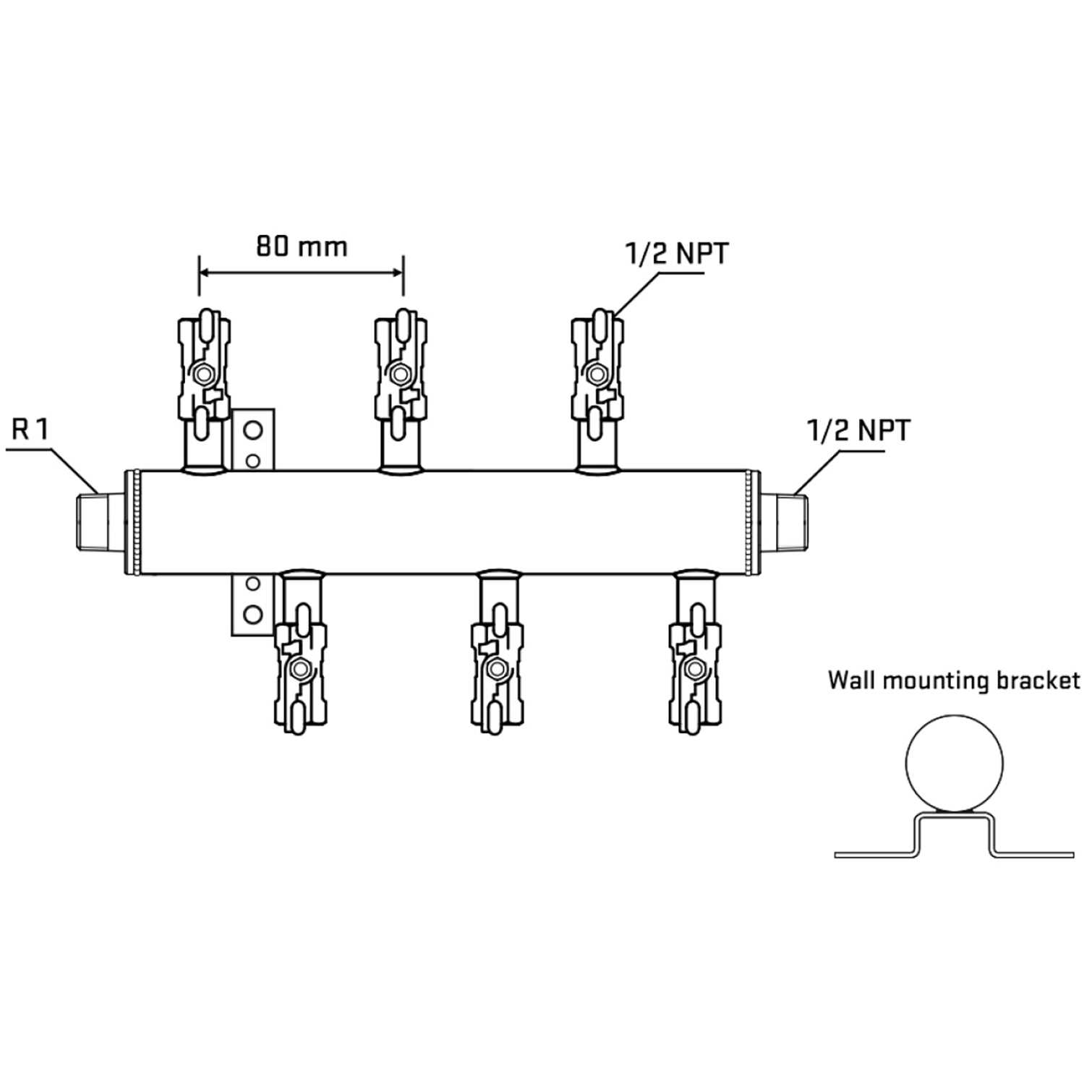 M5F1A010532 Manifolds Stainless Steel Double Sided