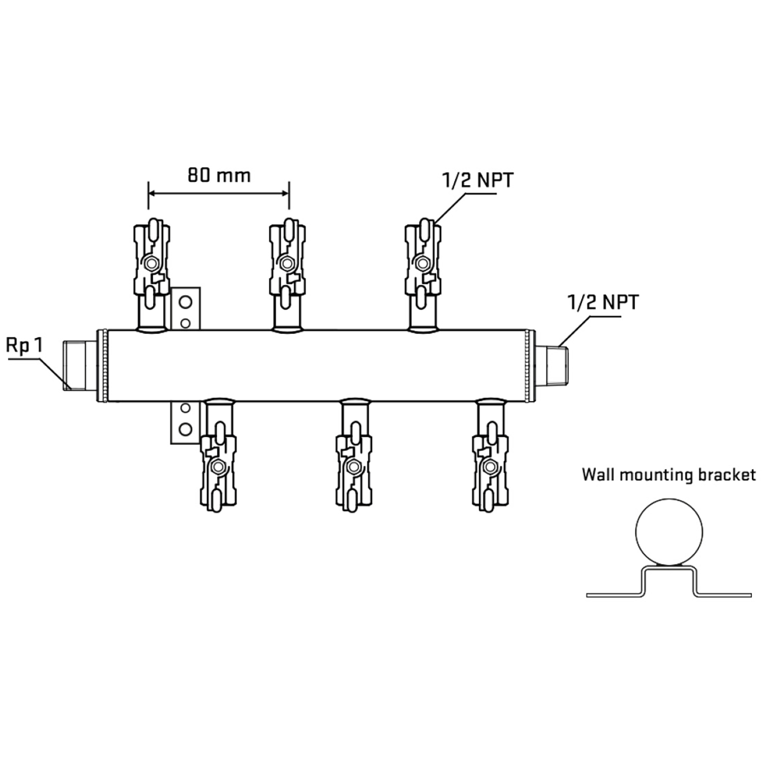 M5F1A010732 Manifolds Stainless Steel Double Sided