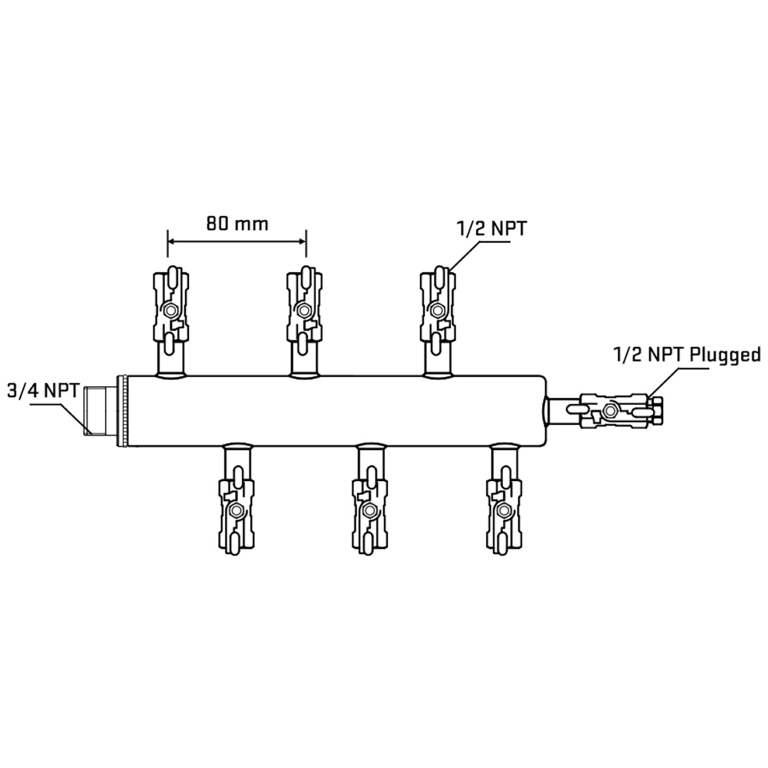 M5F1A011010 Manifolds Stainless Steel Double Sided