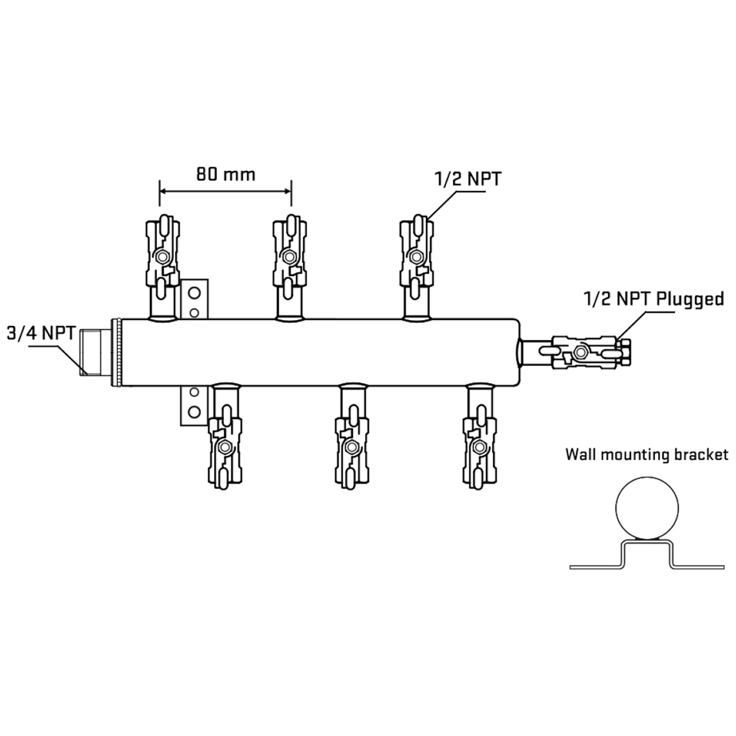 M5F1A011012 Manifolds Stainless Steel Double Sided