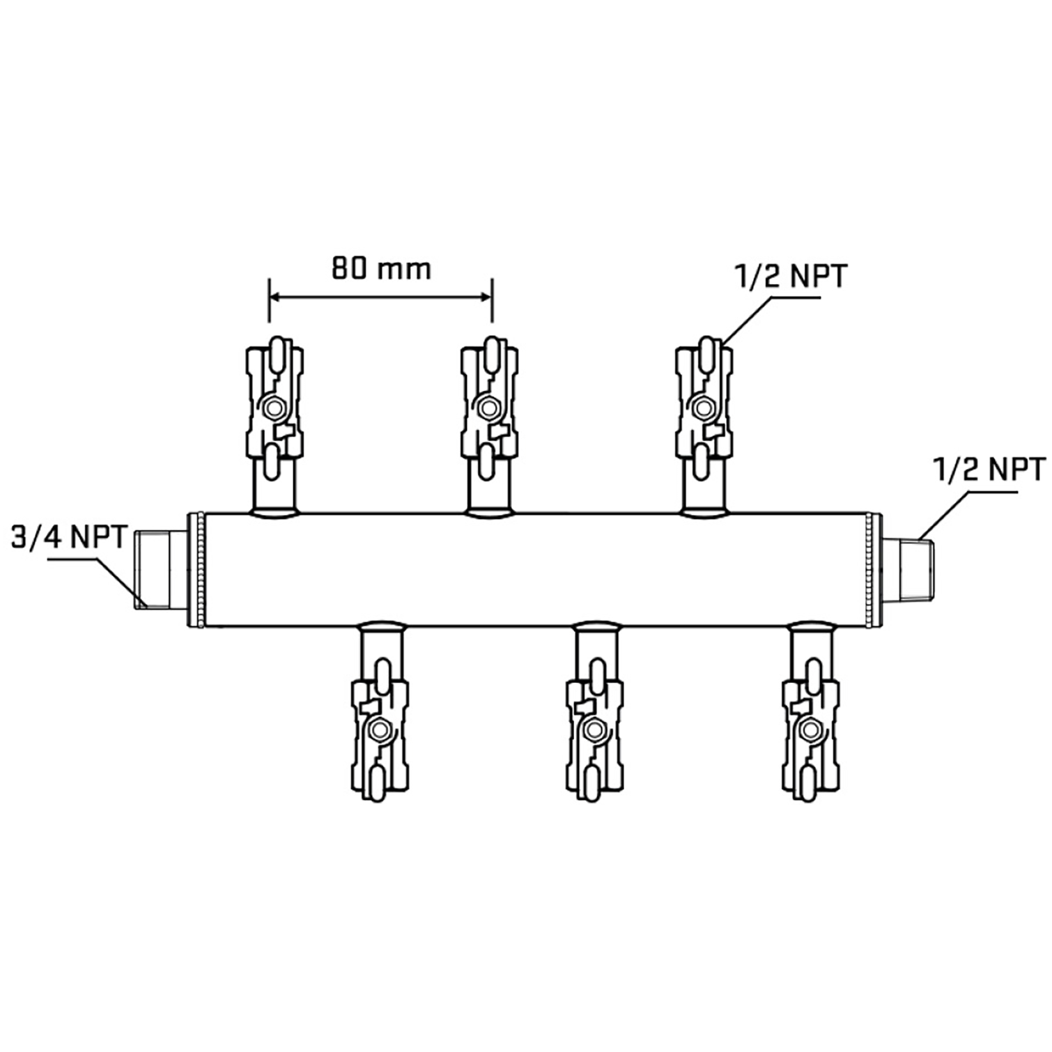 M5F1A011030 Manifolds Stainless Steel Double Sided