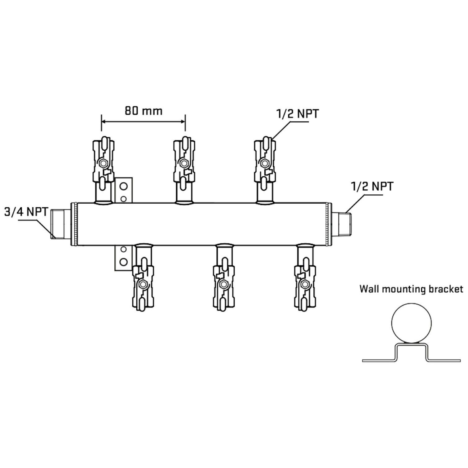 M5F1A011032 Manifolds Stainless Steel Double Sided