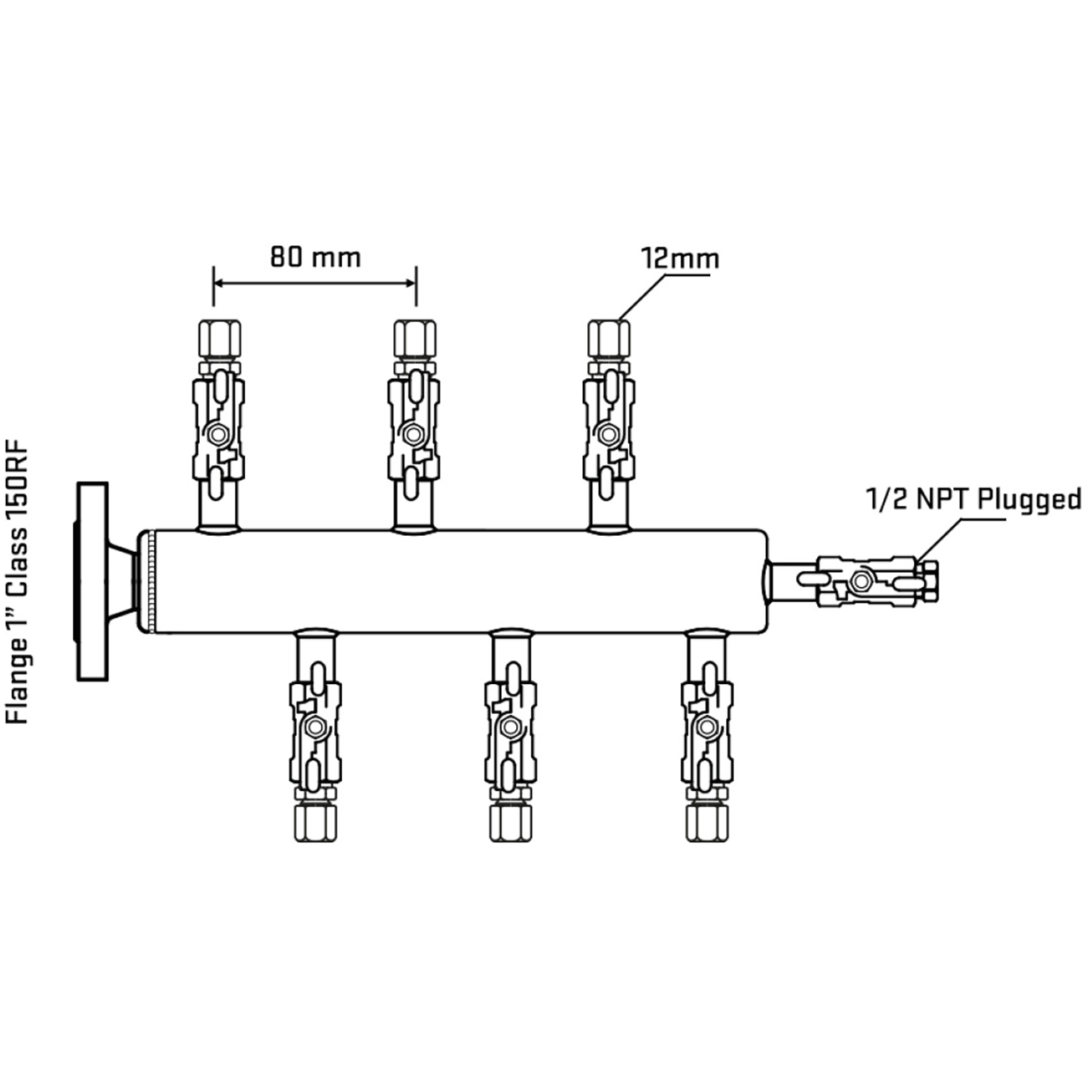 M5F1A040110 Manifolds Stainless Steel Double Sided