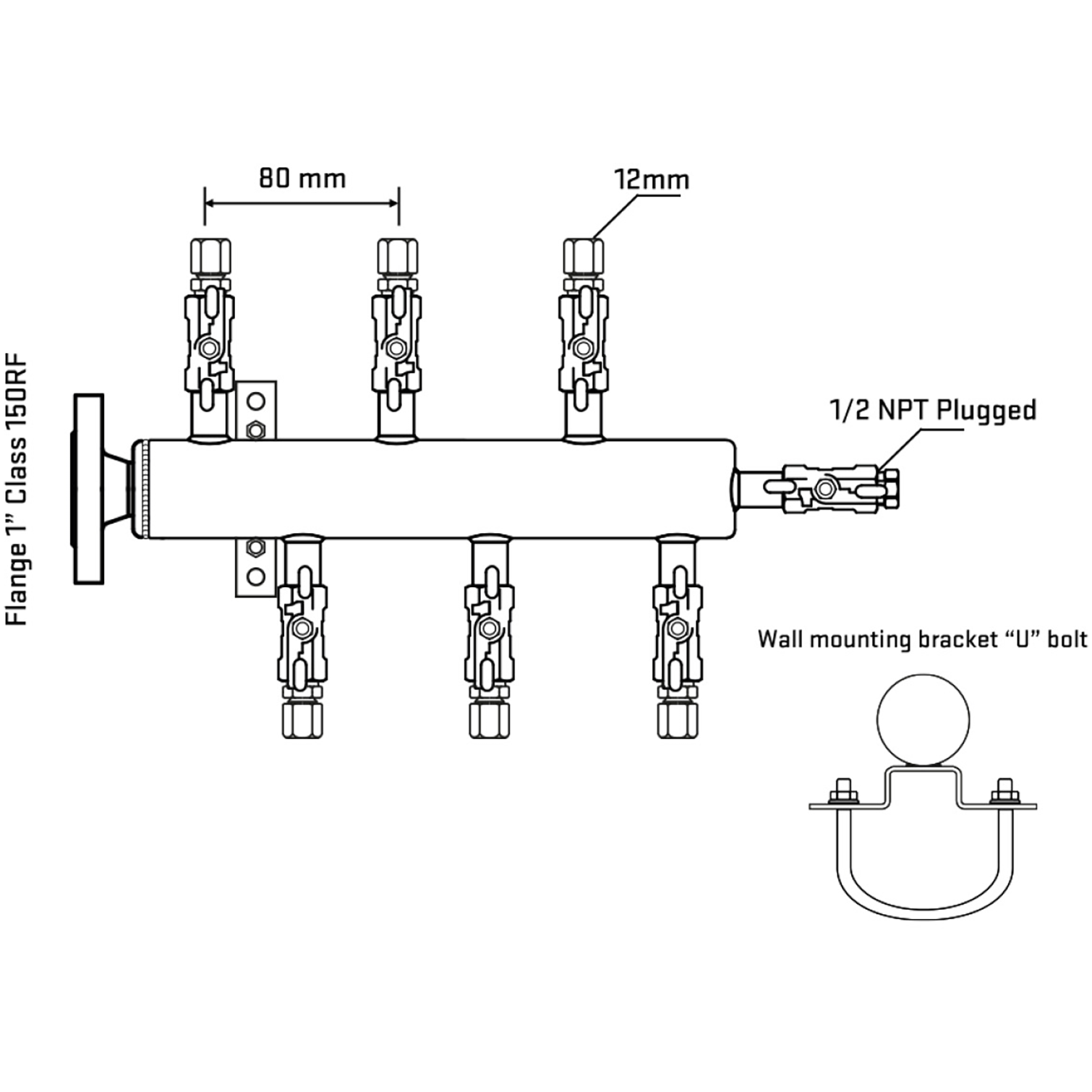 M5F1A040111 Manifolds Stainless Steel Double Sided