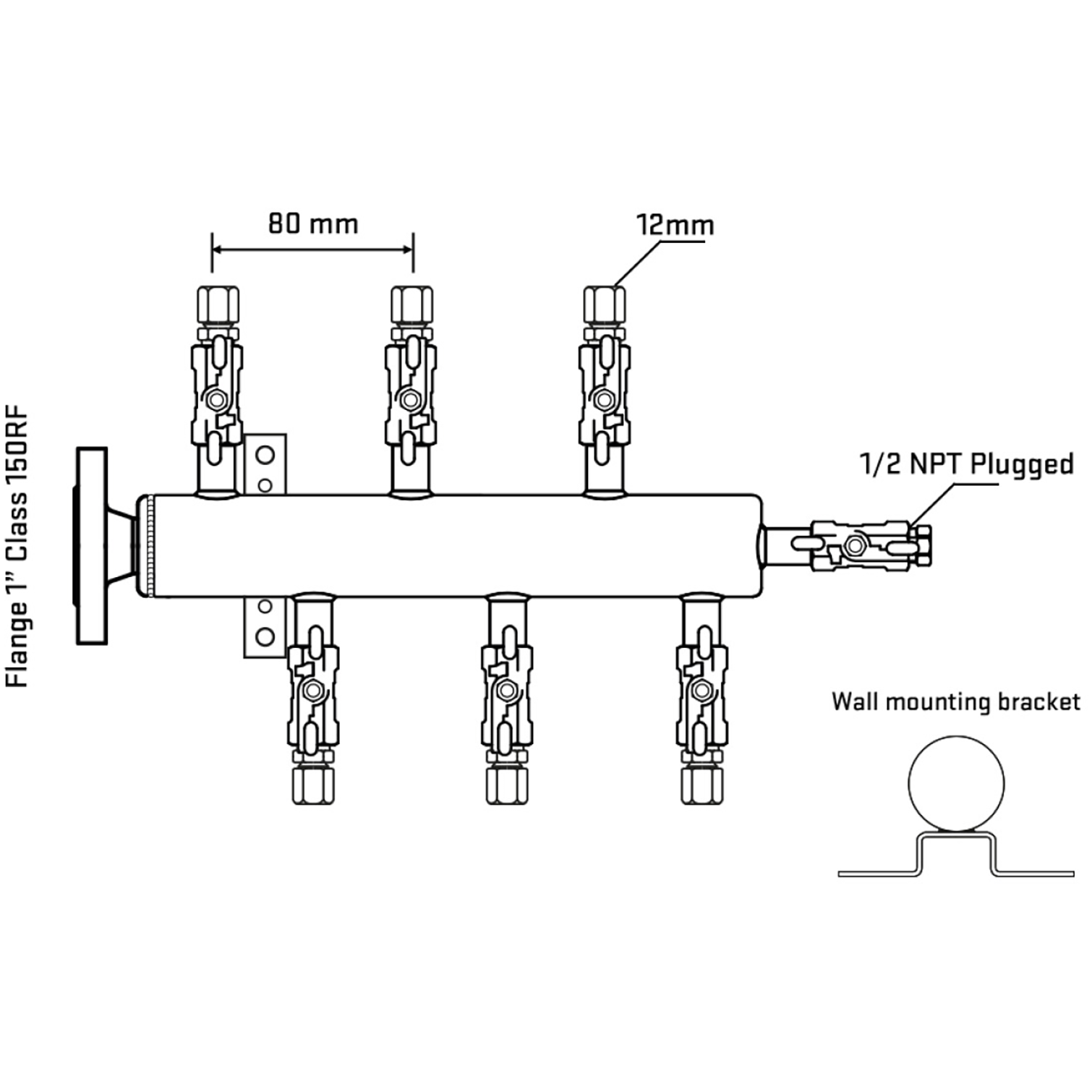 M5F1A040112 Manifolds Stainless Steel Double Sided