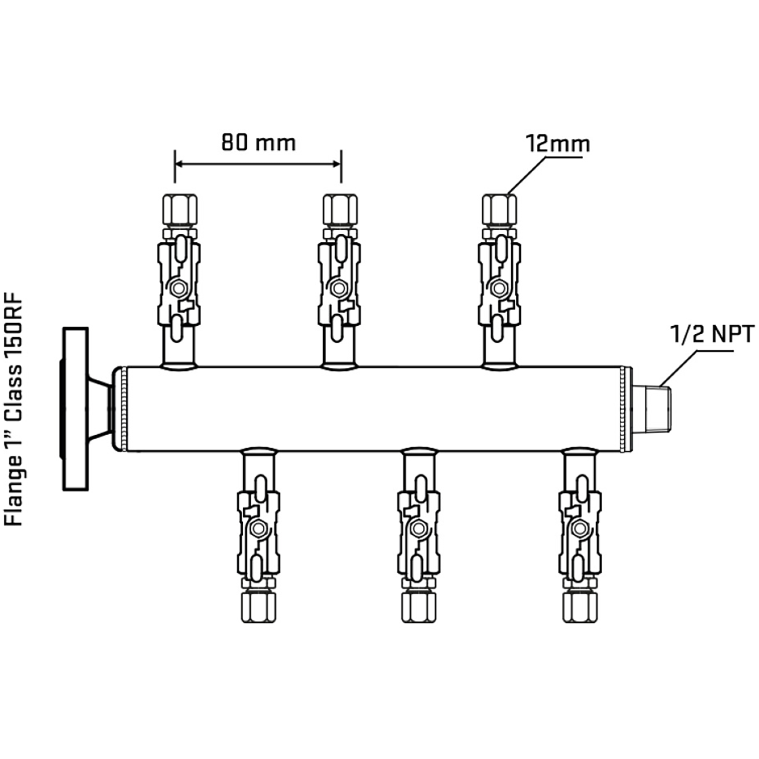 M5F1A040130 Manifolds Stainless Steel Double Sided