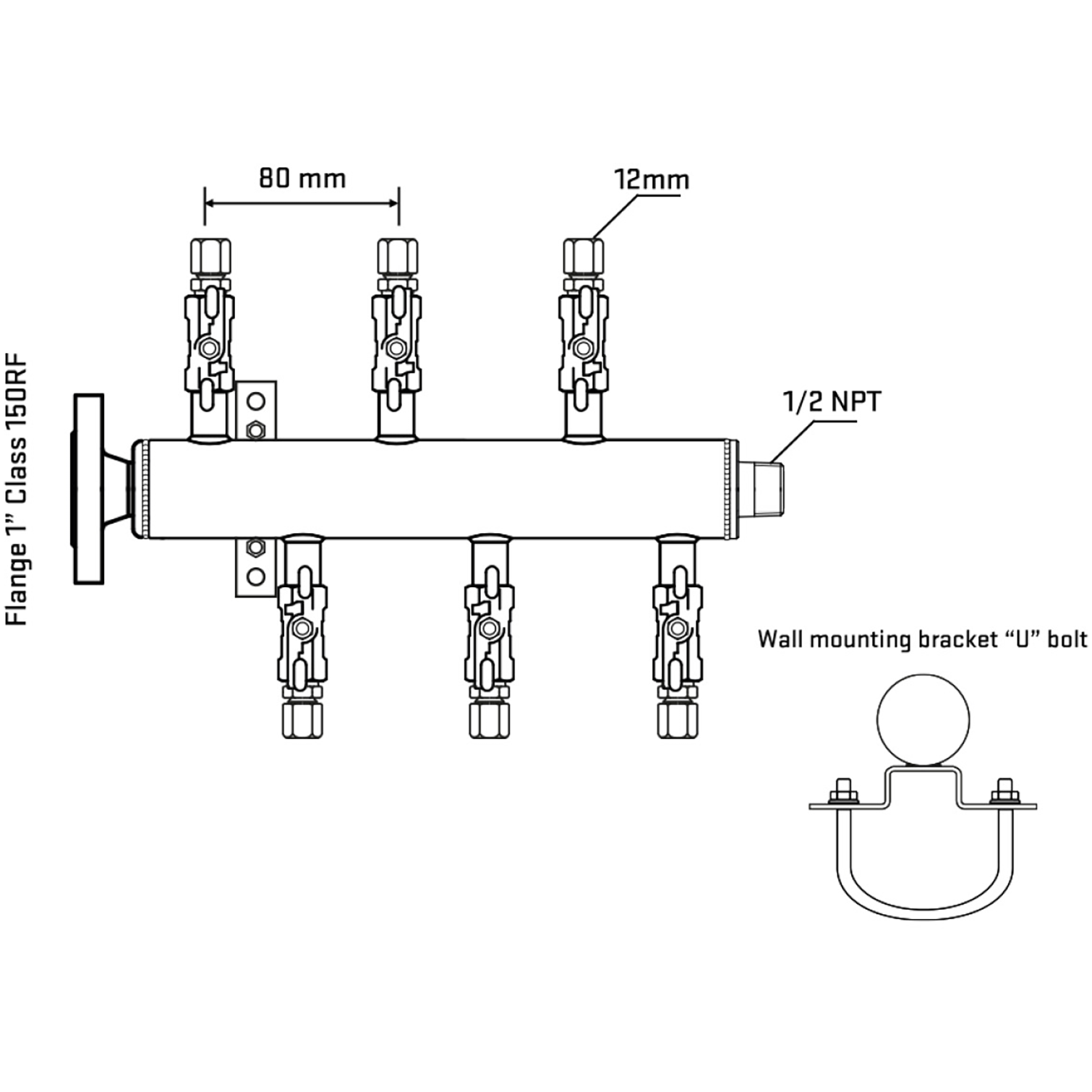 M5F1A040131 Manifolds Stainless Steel Double Sided