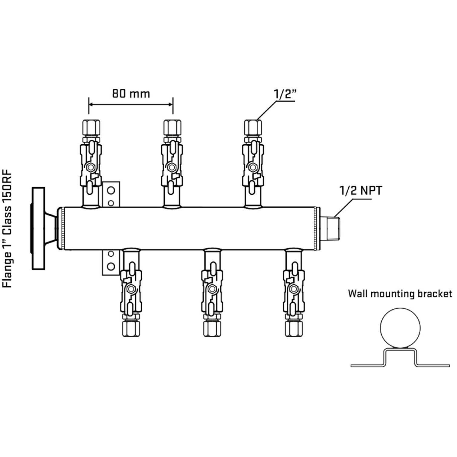 M5F1A050132 Manifolds Stainless Steel Double Sided