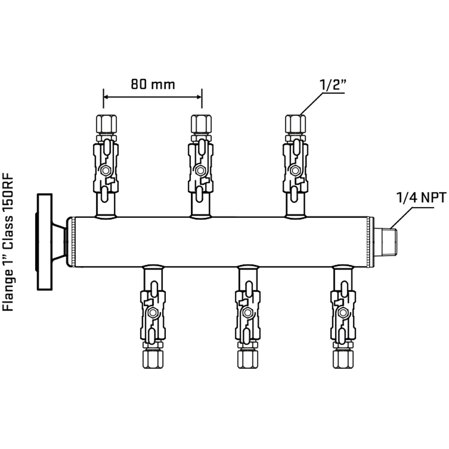 M5F1A050140 Manifolds Stainless Steel Double Sided