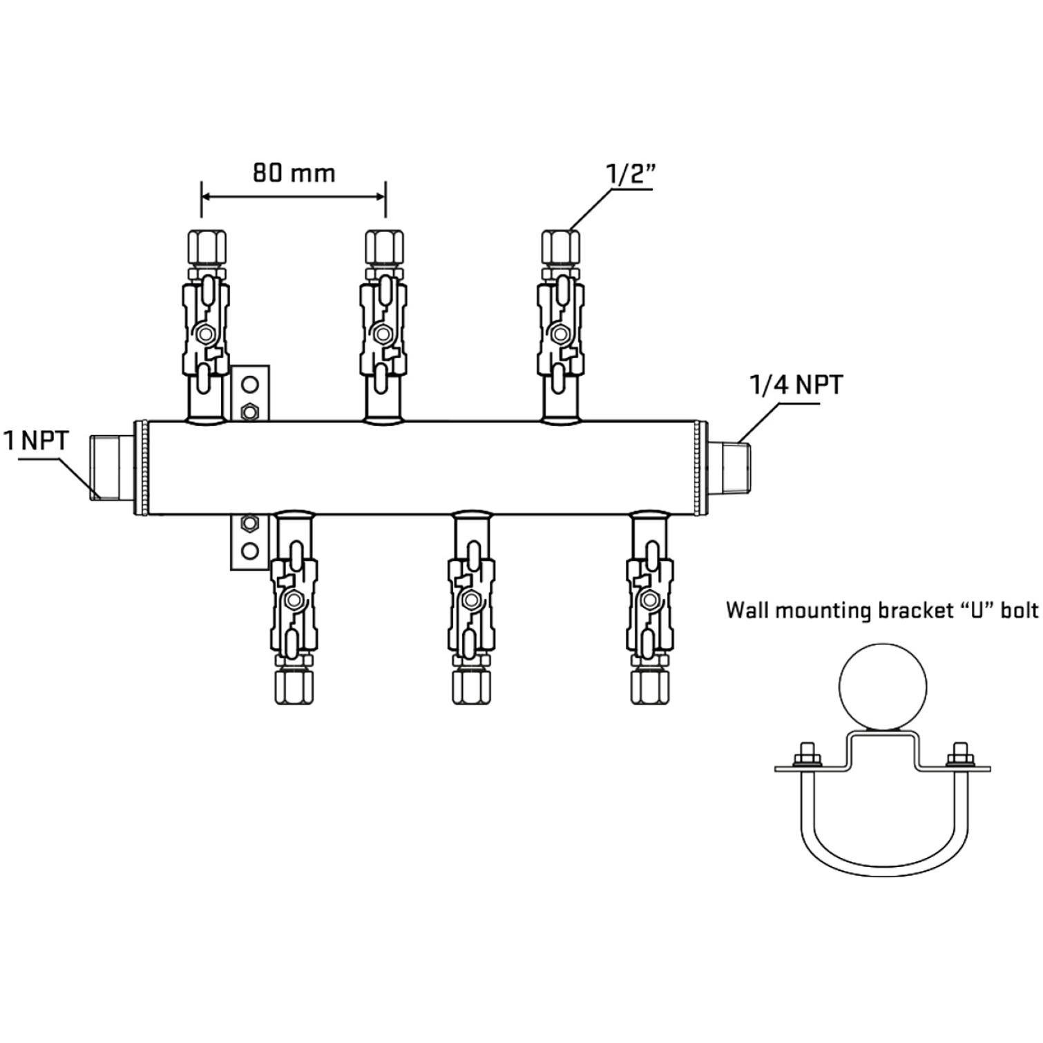 M5F1A051141 Manifolds Stainless Steel Double Sided