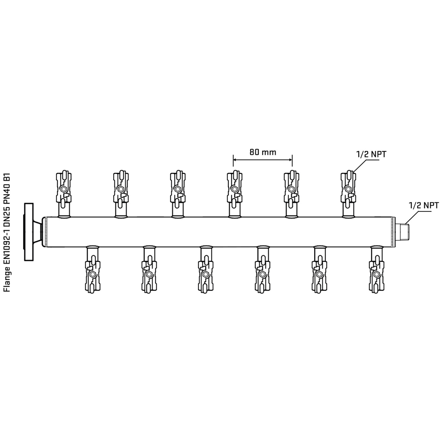 M5F2A010330 Manifolds Stainless Steel Double Sided