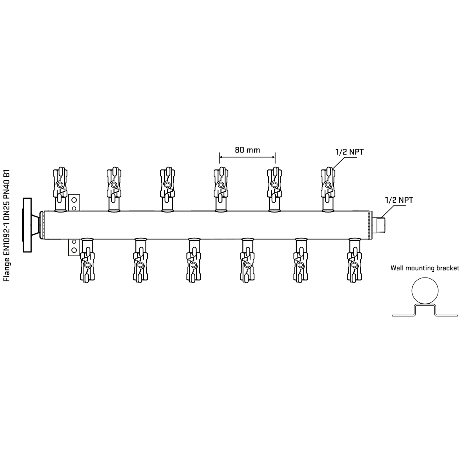 M5F2A010332 Manifolds Stainless Steel Double Sided