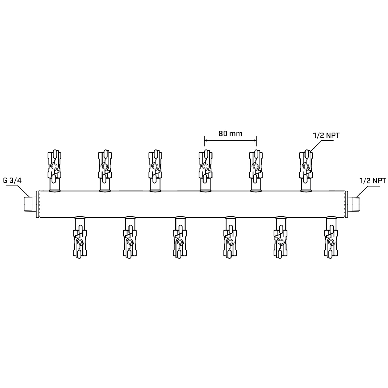 M5F2A010430 Manifolds Stainless Steel Double Sided