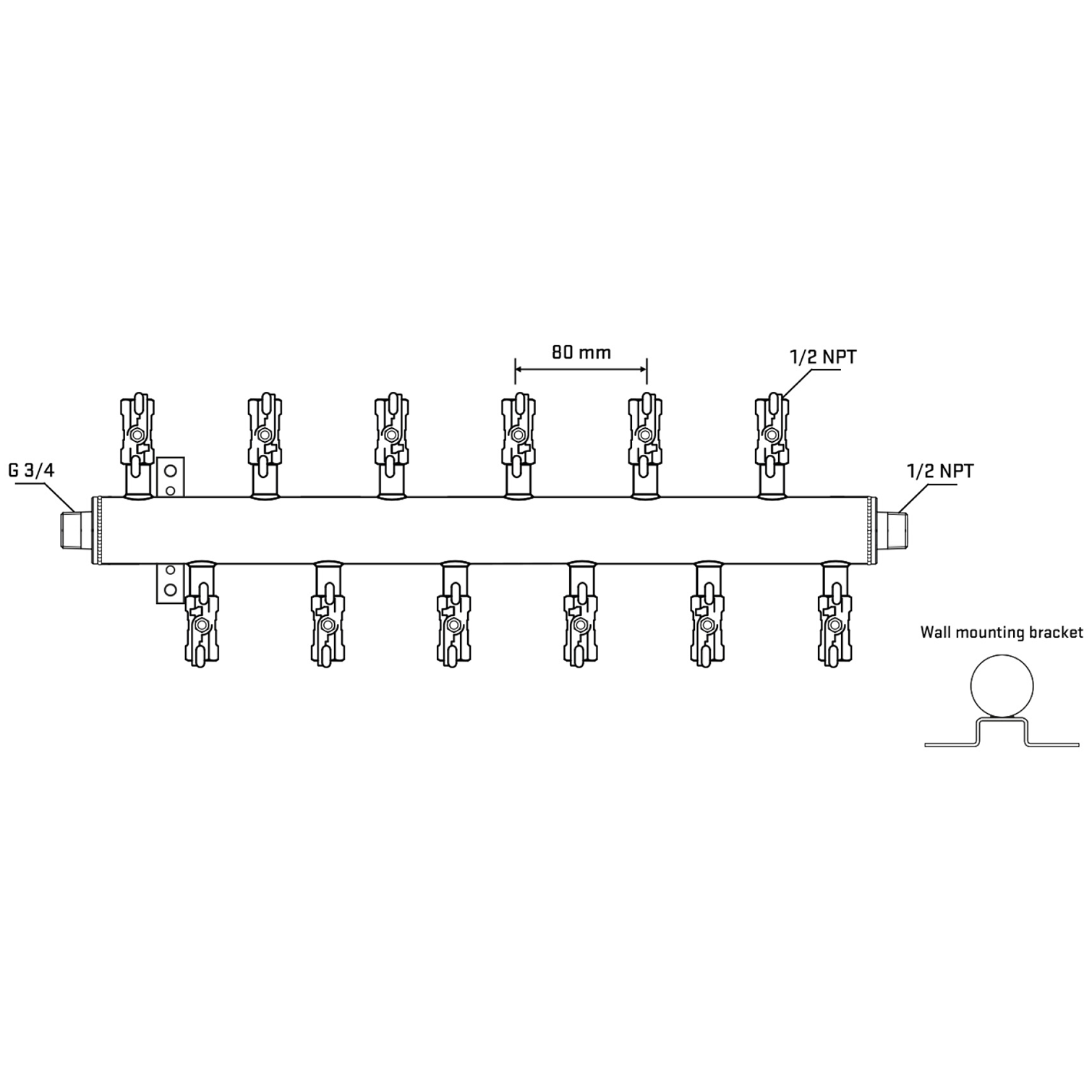 M5F2A010432 Manifolds Stainless Steel Double Sided