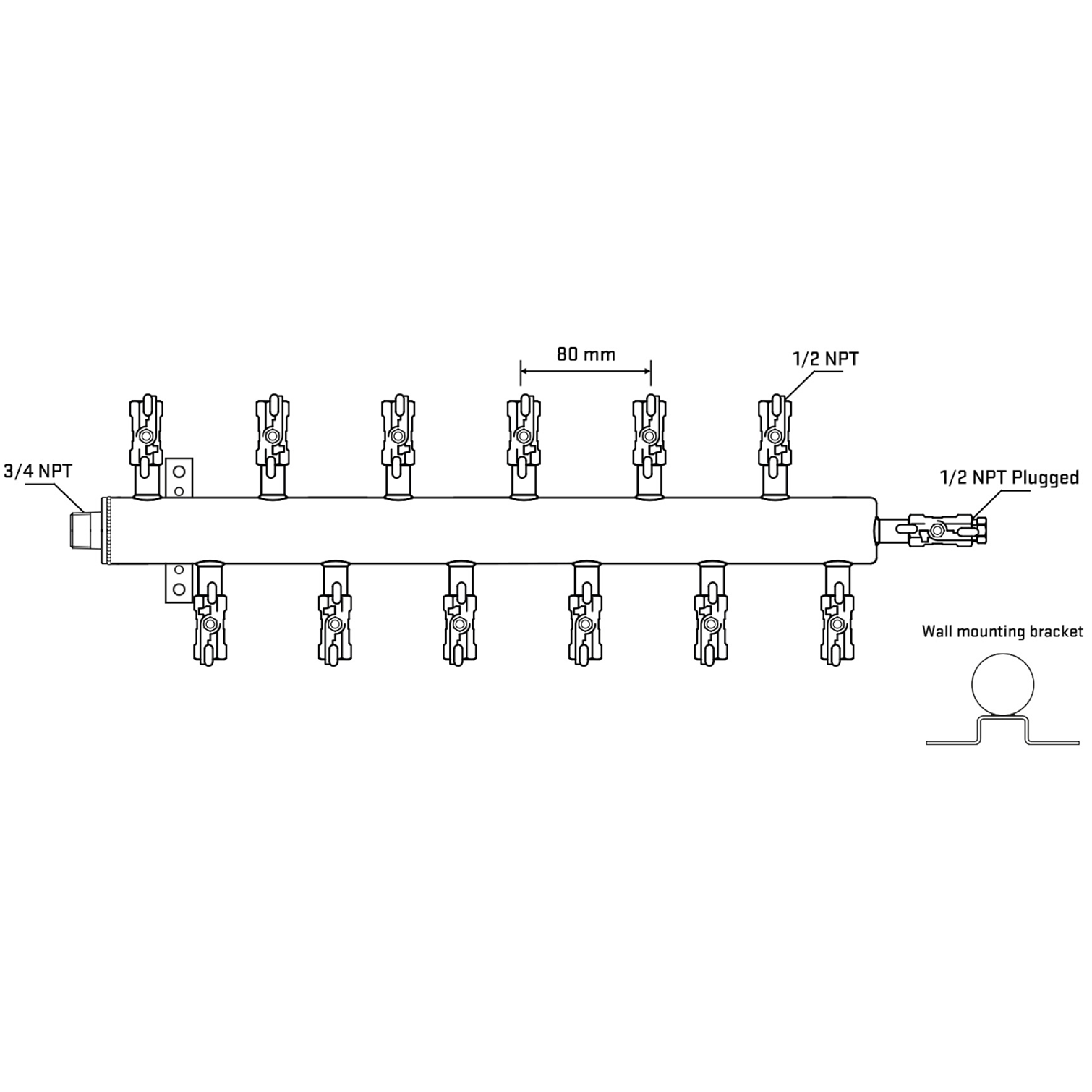 M5F2A010812 Manifolds Stainless Steel Double Sided