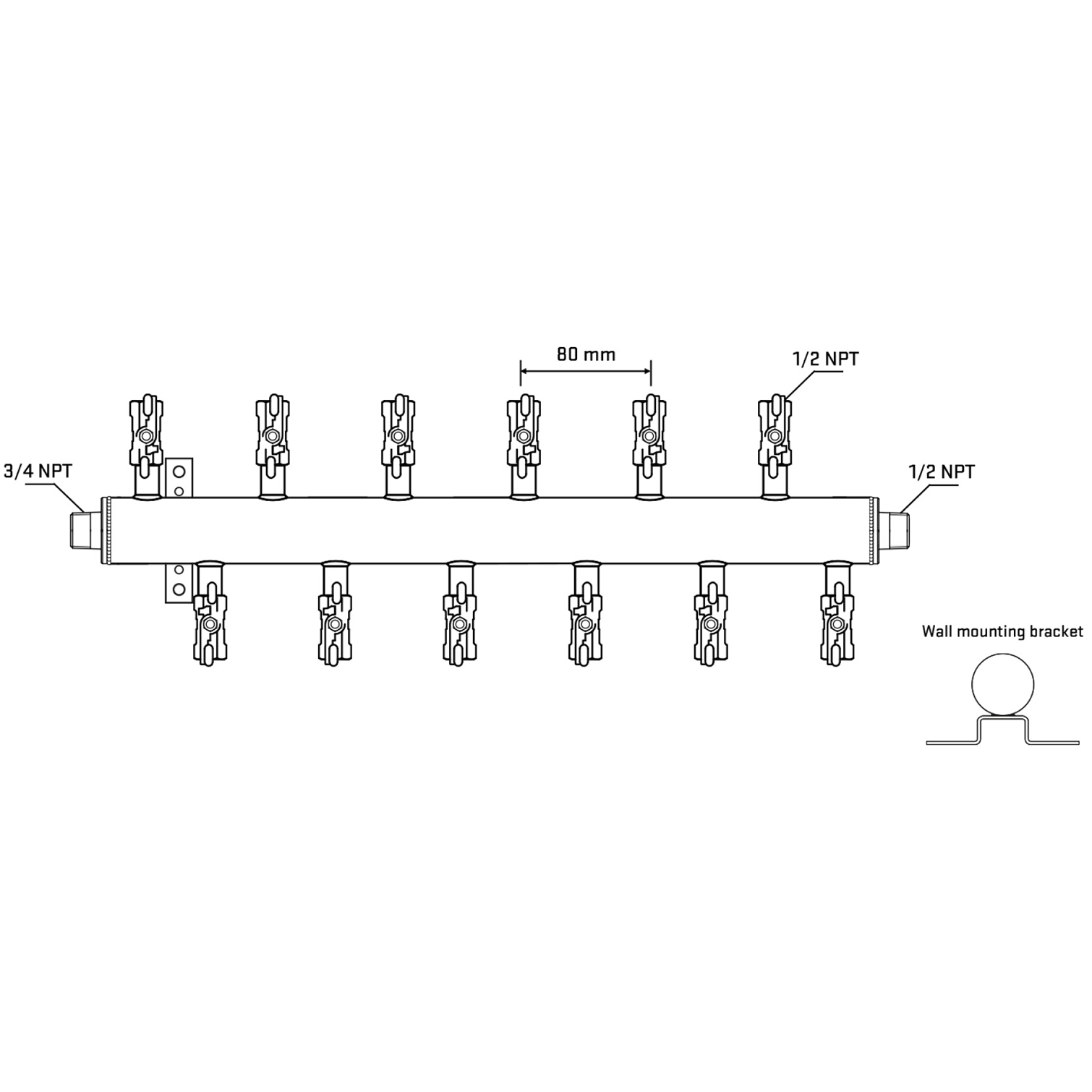 M5F2A010832 Manifolds Stainless Steel Double Sided