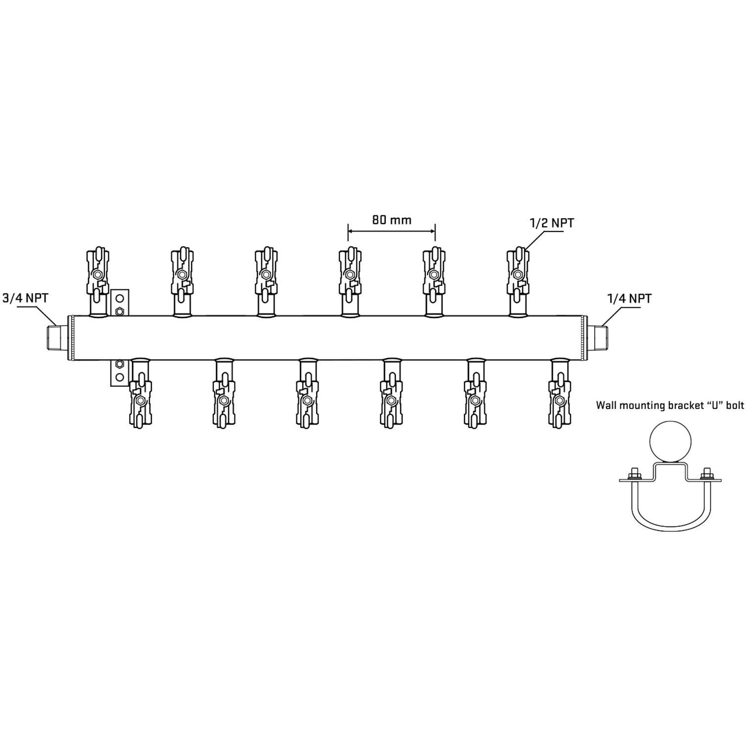 M5F2A010841 Manifolds Stainless Steel Double Sided