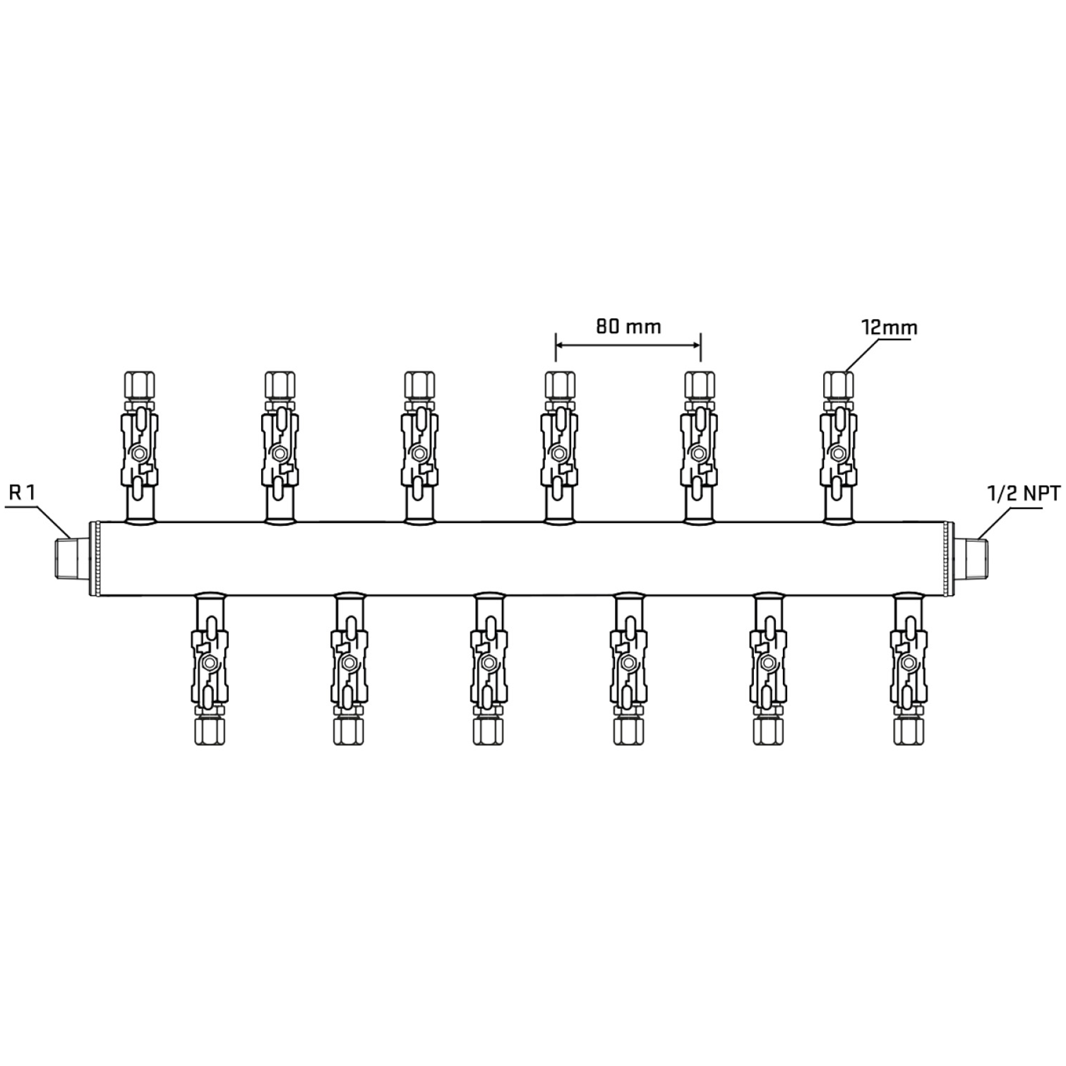 M5F2A030530 Manifolds Stainless Steel Double Sided