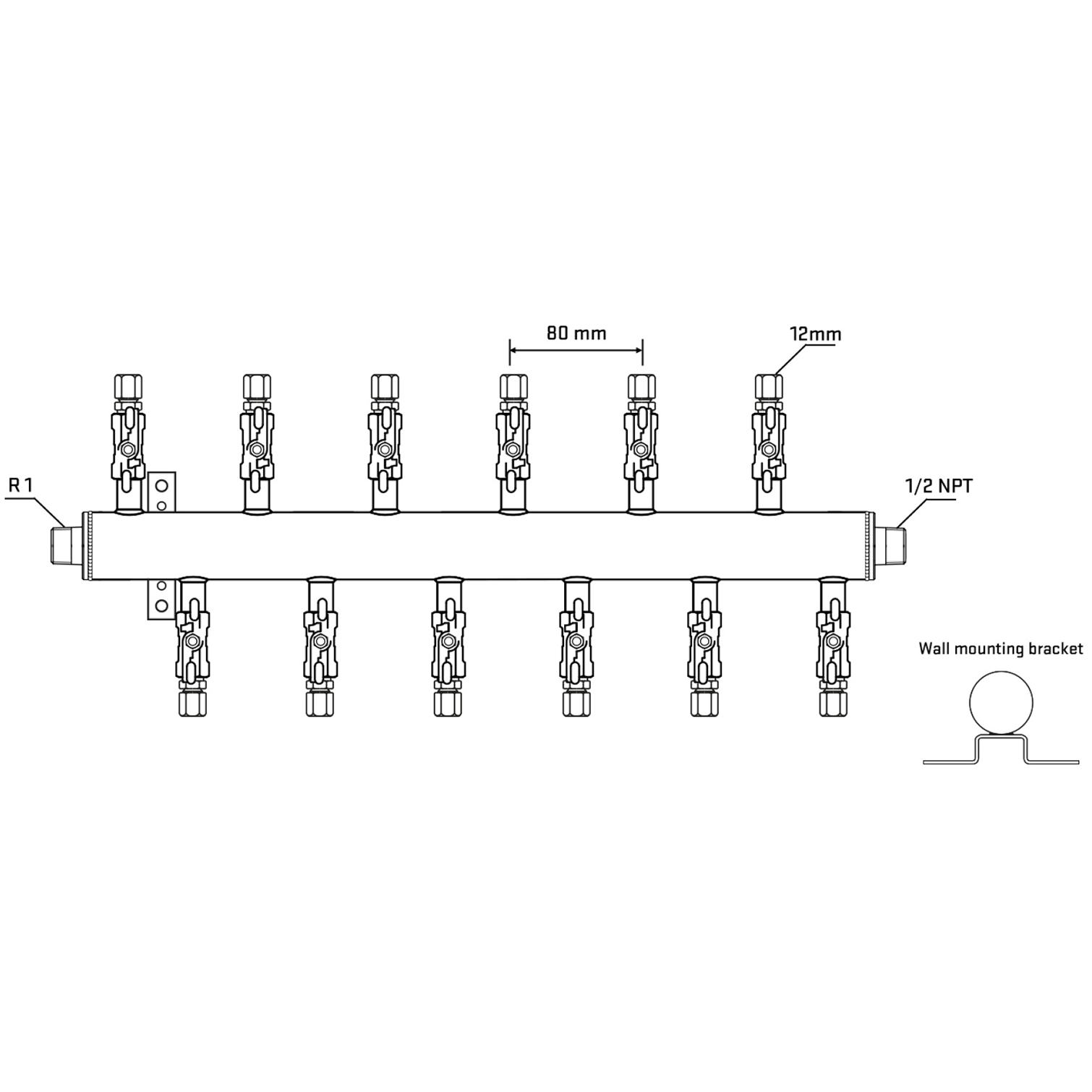 M5F2A030532 Manifolds Stainless Steel Double Sided