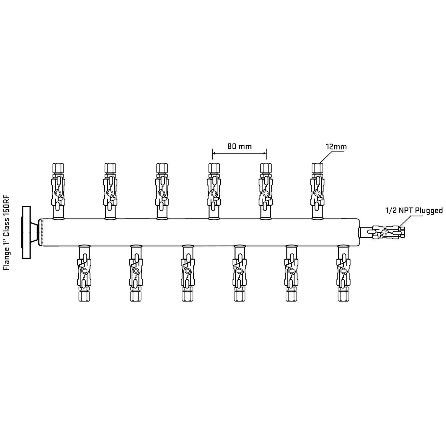 M5F2A040110 Manifolds Stainless Steel Double Sided