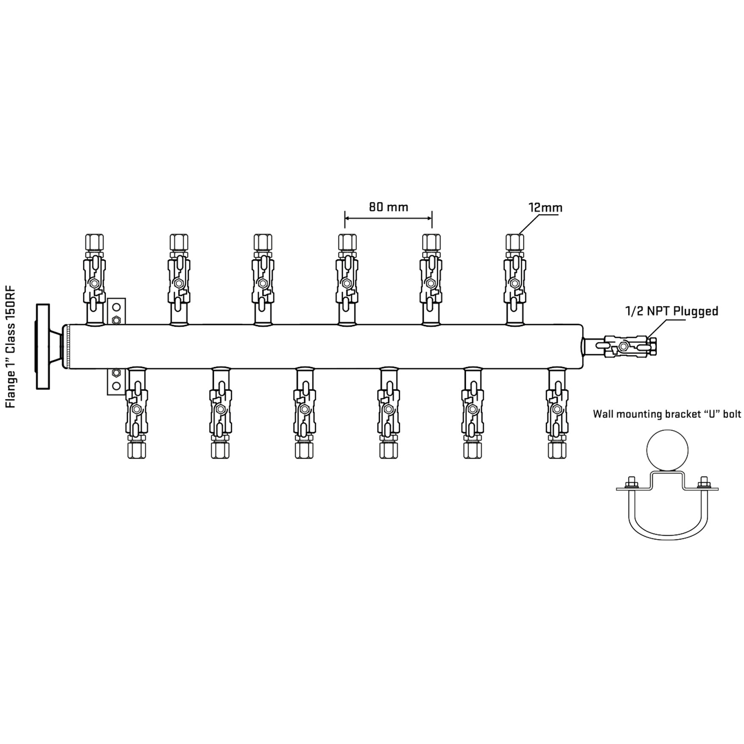 M5F2A040111 Manifolds Stainless Steel Double Sided