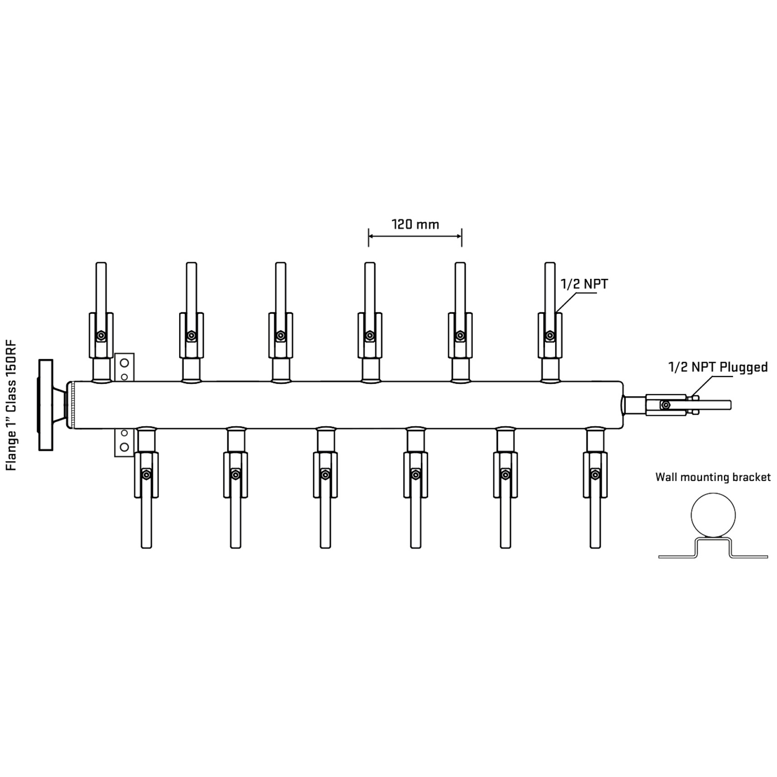 M5F2B080112 Manifolds Stainless Steel Double Sided