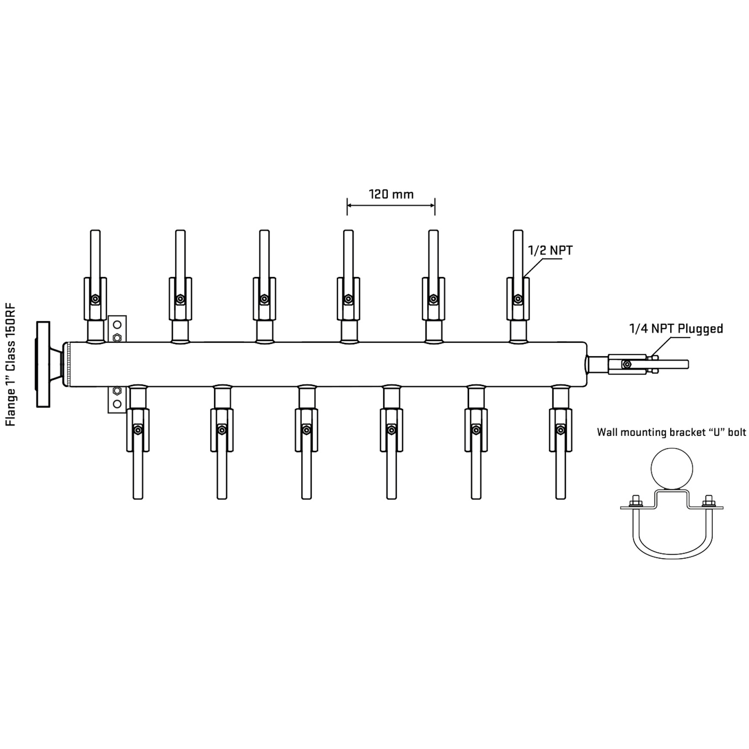 M5F2B080121 Manifolds Stainless Steel Double Sided