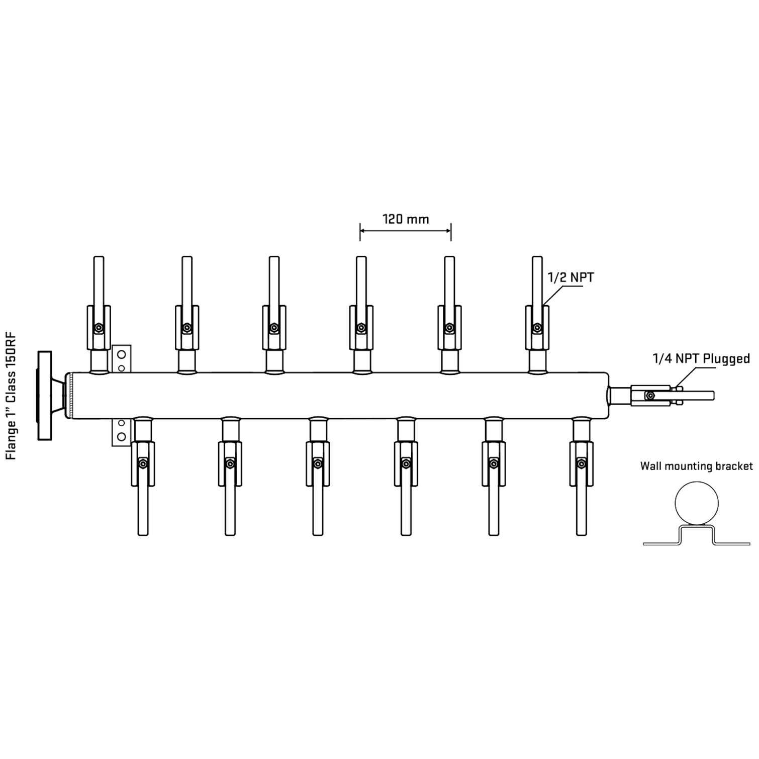 M5F2B080122 Manifolds Stainless Steel Double Sided