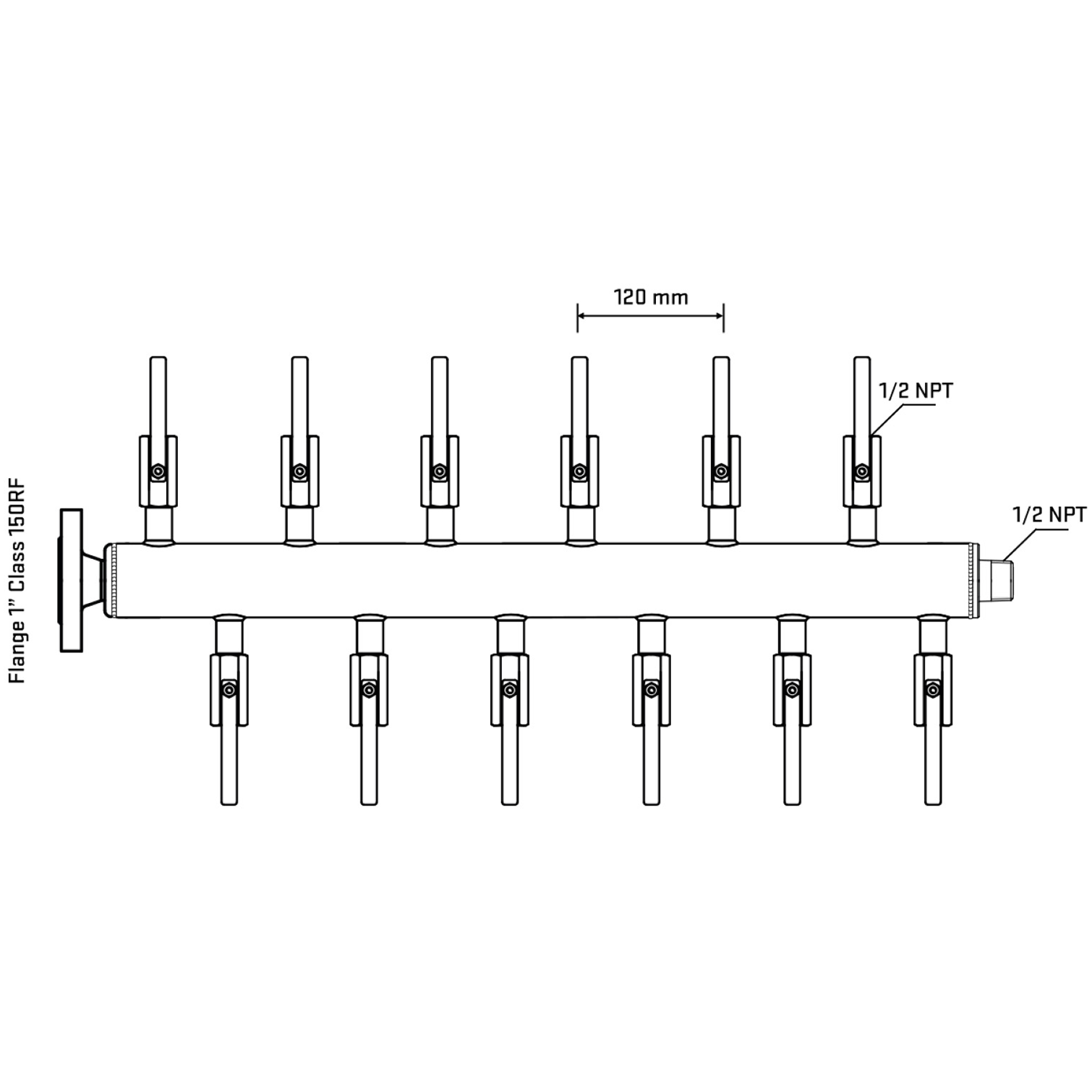 M5F2B080130 Manifolds Stainless Steel Double Sided